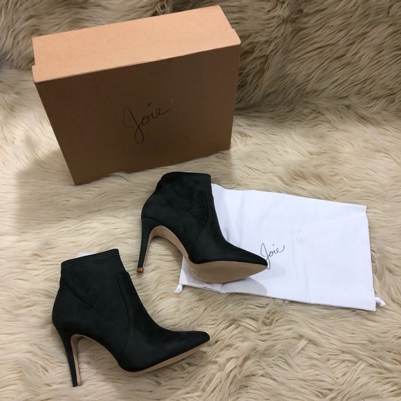 Joie Jacey Grey suede Heeled Booties - Picture 2 of 8